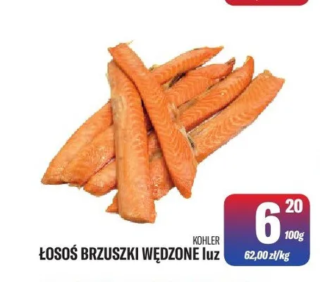 Łosoś brzuszki wędzone Kohler luz promocja w Tomi Markt