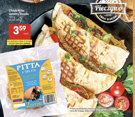 Chleb Pitta Quality Goods promocja w Delikatesy Centrum