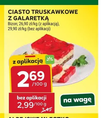 Ciasto truskawkowe z galaretką Bizon promocja w Stokrotka