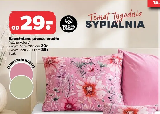 Bawełniane prześcieradło 220x200 cm promocja w Netto