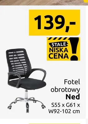 Fotel obrotowy Ned promocja w Black Red White