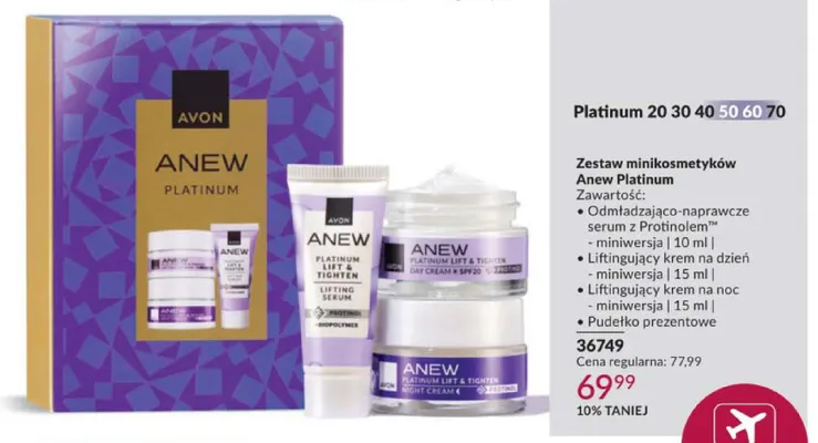 Zestaw minikosmetyków Avon Anew Platinum promocja w AVON