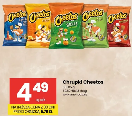 Chrupki Cheetos Spirale o smaku sera i ketchupu promocja w Delikatesy Centrum