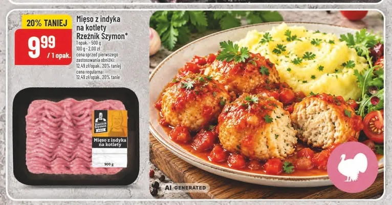 Mięso z indyka na kotlety Rzeźnik Szymon promocja w POLOmarket