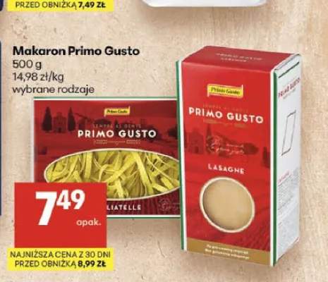 Makaron Tagliatelle Primo Gusto promocja w Delikatesy Centrum