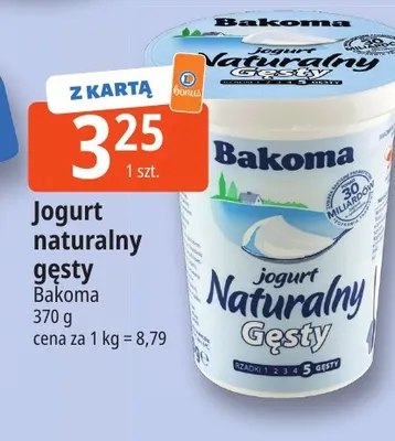 Jogurt naturalny gęsty Bakoma promocja w Leclerc
