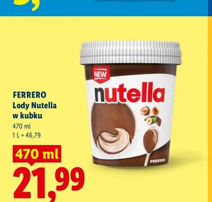 Lody Nutella Ferrero w kubku promocja w Lidl
