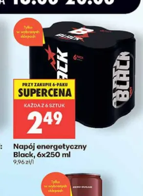 Napój energetyczny Black 6-pak promocja w Biedronka