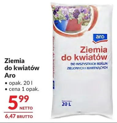 Ziemia do kwiatów Aro promocja w Makro