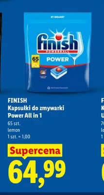 Kapsułki do zmywarki Finish Powerball Power All in 1 Lemon promocja w Lidl