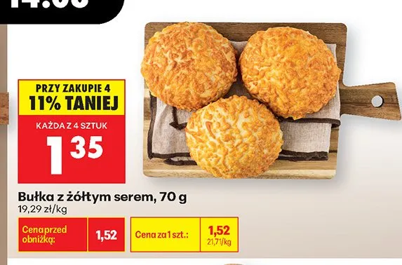 Bułka z żółtym serem promocja w Biedronka