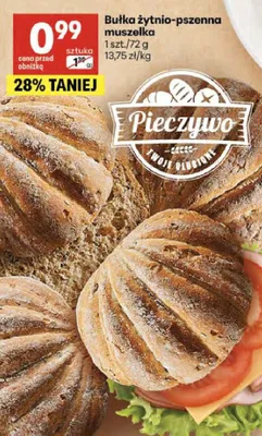 Bułka żytnio-pszenna muszelka promocja w Delikatesy Centrum