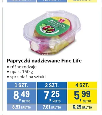 Papryczki nadziewane Fine Life promocja w Makro