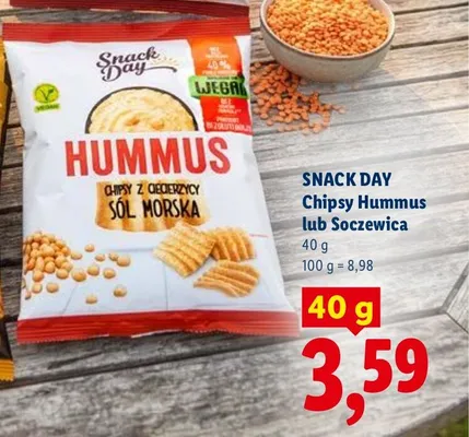 Chipsy z soczewicy Snack Day promocja w Lidl
