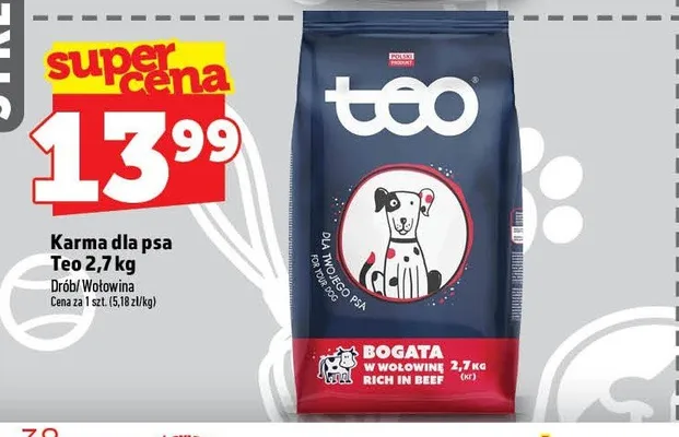 Karma dla psa Teo drób promocja w TOPAZ