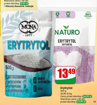 Erytrytol 500 g promocja w Dino