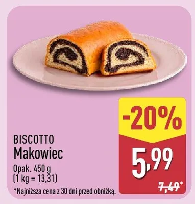 Makowiec Biscotto promocja w Aldi