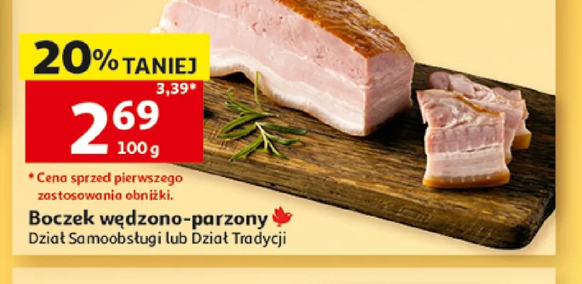 Boczek wędzono-parzony promocja w Auchan