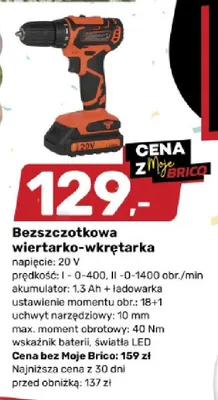 Bezszczotkowa wiertarko-wkrętarka napięcie: 20V promocja w Bricomarche