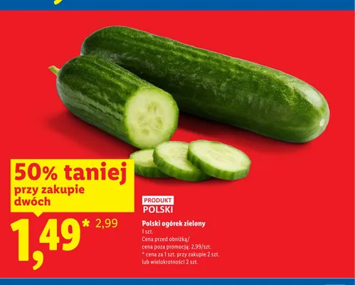 Ogórek zielony polski promocja w Lidl