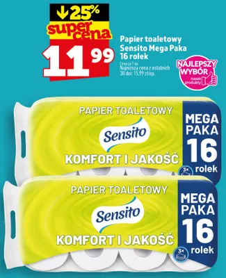 Papier toaletowy Sensito Mega Paka 16-pak promocja w TOPAZ
