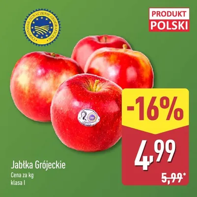 Jabłka Grójeckie promocja w Aldi