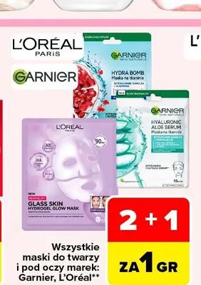 Maska na tkaninie Hyaluronic Aloe Serum Garnier promocja w Carrefour