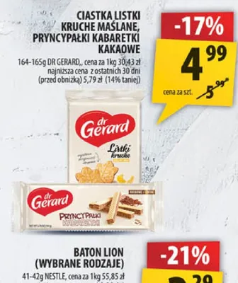 Ciastka Listki Kruche Maślane Dr Gerard promocja w Arhelan