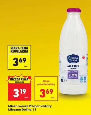 Mleko świeże 2% bez laktozy promocja w Biedronka