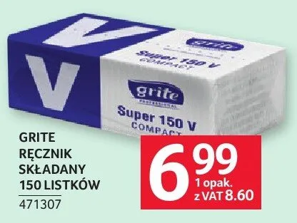 Ręcznik papierowy Grite Super 150 V Compact 150 listków promocja w Selgros