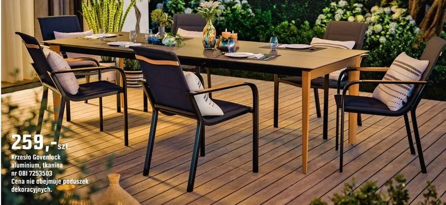 Krzesło Govenlock aluminium, tkanina promocja w OBI