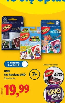 Gra karciana UNO, różne rodzaje promocja w Lidl