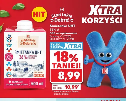Śmietanka UHT 36% tł. Stąd takie Dobre! promocja w Kaufland