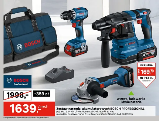 Zestaw narzędzi akumulatorowych Bosch Professional promocja w Leroy Merlin