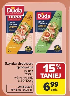 Szynka wędzona drobiowa Duda promocja w Carrefour Market