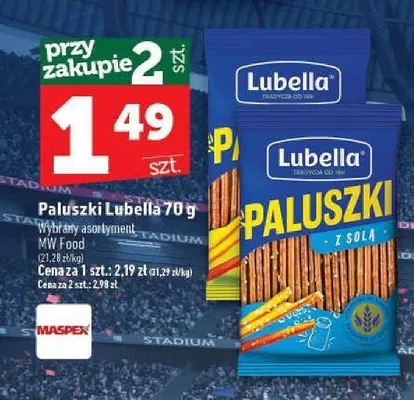 Paluszki z solą Lubella promocja w TOPAZ