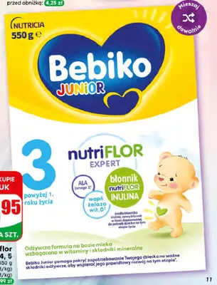 Mleko modyfikowane Bebiko Nutriflor Expert 4 promocja w Dino