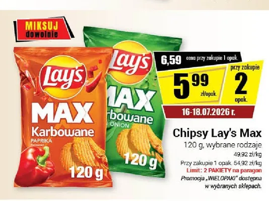 Chipsy Lay's Max Karbowane Onion promocja w Premium Nasz Sklep