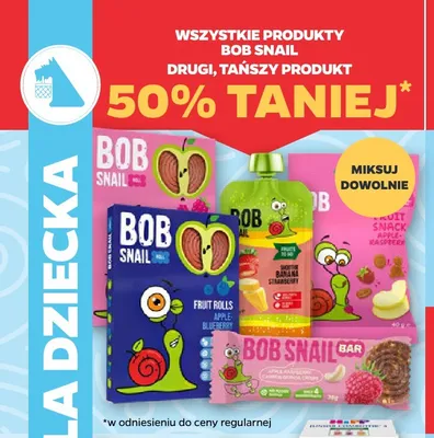 Przekąska owocowa Bob Snail Fruits to go Smoothie Banana Strawberry promocja w Netto
