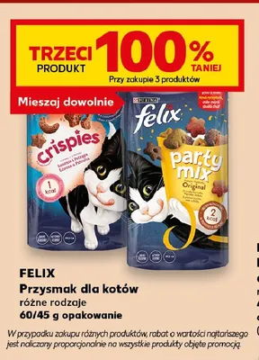 Przysmak dla kotów Felix Crispies łosoś i pstrąg promocja w Kaufland