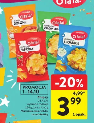 Chipsy smak papryka O la la! promocja w Intermarche