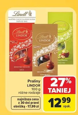 Praliny Lindor Assorted promocja w Carrefour