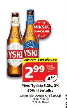 Piwo Tyskie 5,2% 500 ml promocja w Delfin