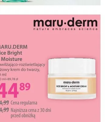 Nawilżająco-rozświetlający ryżowy krem do twarzy Maru.derm Rice Bright & Moisture promocja w Hebe