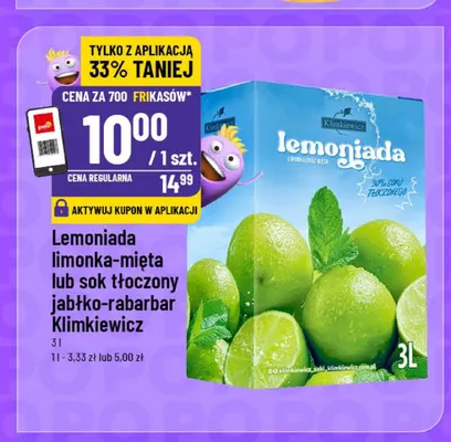 Sok tłoczony jabłko-rabarbar Klimkiewicz promocja w POLOmarket