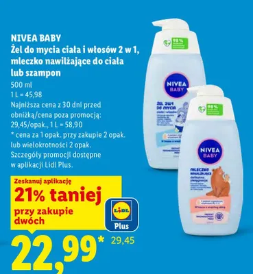 Żel do mycia ciała i włosów 2 w 1 Nivea Baby promocja w Lidl