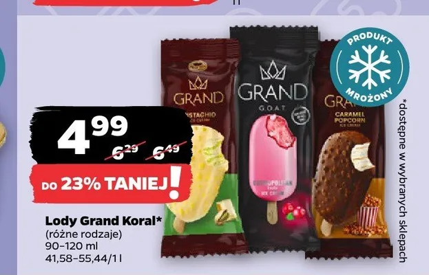 Lody na patyku Grand Koral Pistachio promocja w Netto