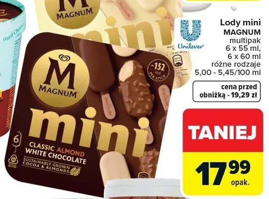 Lody mini Magnum multipak różne rodzaje promocja w Carrefour