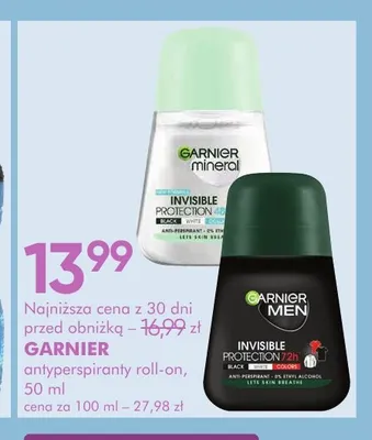 Antyperspirant roll-on Garnier Mineral Invisible Protection promocja w Super-Pharm