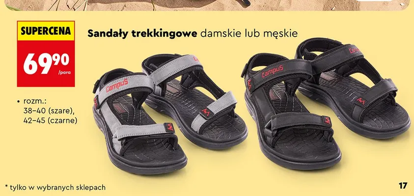Sandały trekkingowe męskie Campus promocja w Biedronka